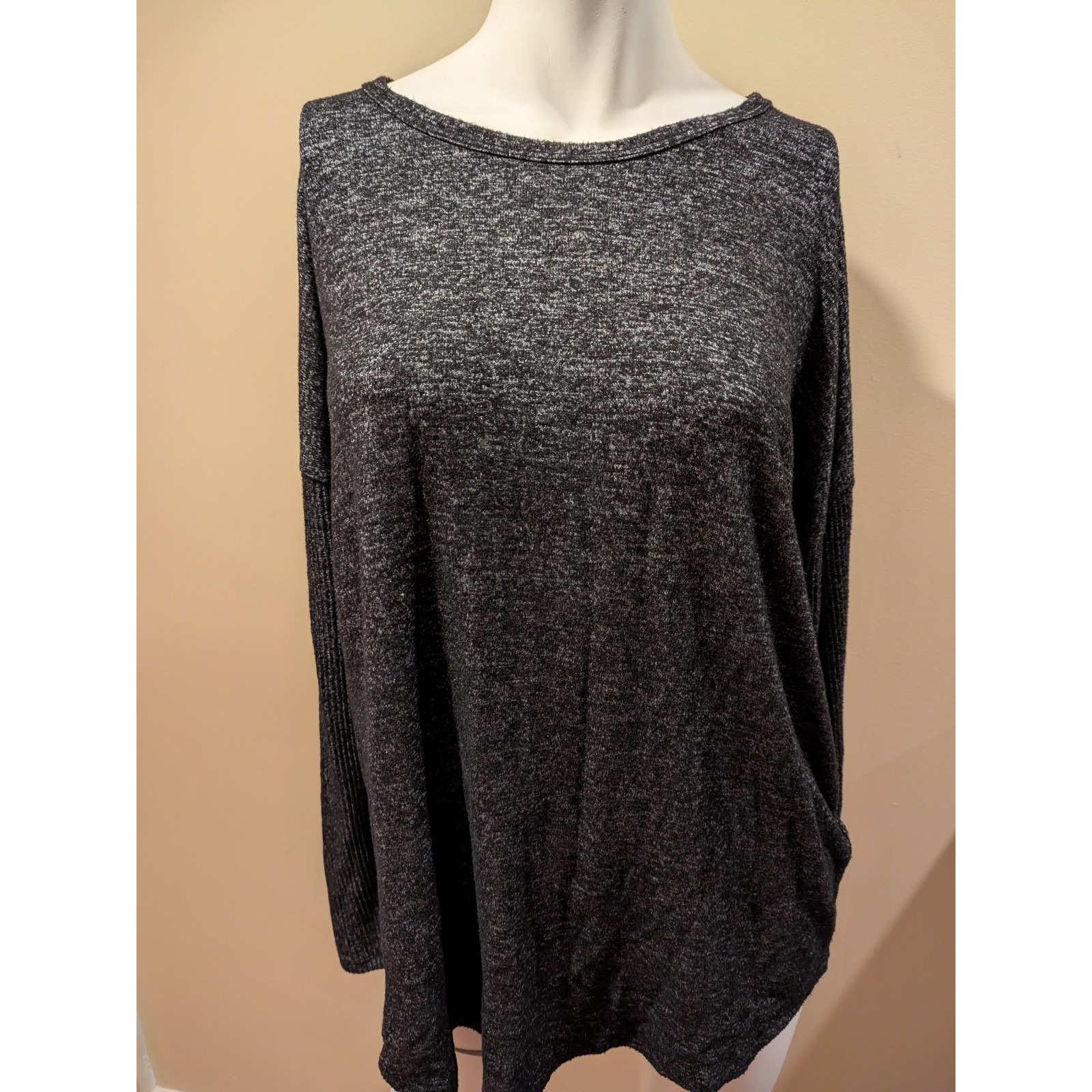 Buffalo David Bitton Womens Shirt Top Size M Dark Grey Sweater Long Sleeve